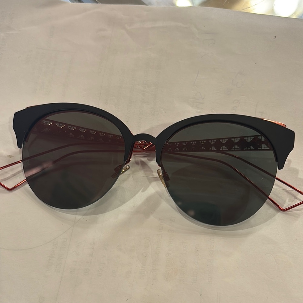 Dior Black and Red Cat-Eye Sunglasses